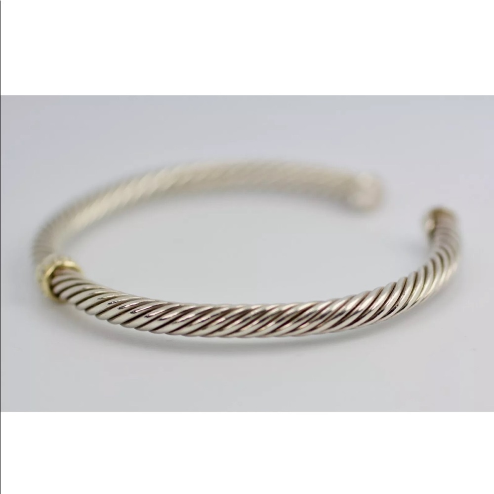 David Yurman 18k & SS diamond bangle - Picture 4 of 6